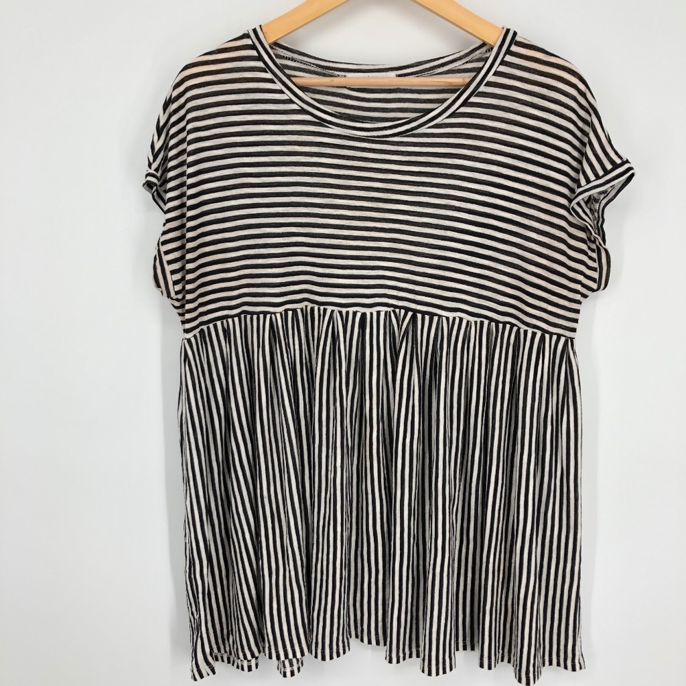 Talulah Womens Top Size Medium Striped Empire Waist Babydoll Oversized